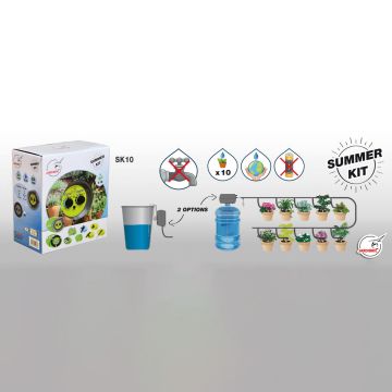 Kit de riego por goteo autónomo para 10 plantas