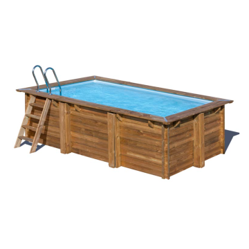Piscina de madera rectangular 4,20 m x 2,70 m x H: 1,17 m