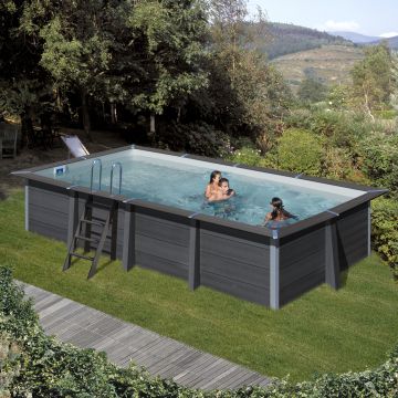Piscina de fibra de vidrio rectangular 6,06 x 3,26 x 1,24 m GRE