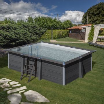 Piscina de fibra rectangular 4,66 x 3,26 x 1,24 m GRÉ