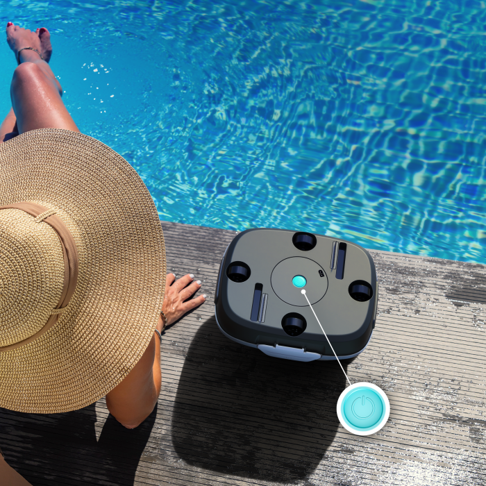 AIPER Robot Aspirador Inalámbrico Para Piscina, 90 Minutos De Autonomía, Indicador LED Y Función De Autoestacionamiento, Ideal Para Piscinas De Hasta 80 M²