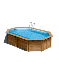 Piscina de madera semi-reclinada de 4,36 m x 3,36 m x H: 1,17 m