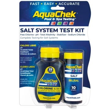 Kit AquaChek tiras (Cloro libre, pH, alcalinidad, estabilizante) + Salinidad.