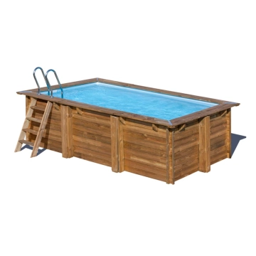 Piscina de madera rectangular 4,20 m x 2,70 m x H: 1,17 m