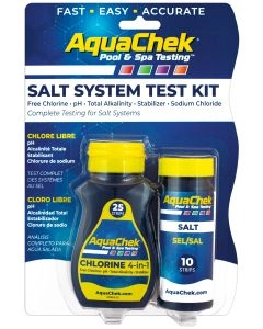Kit AquaChek tiras (Cloro libre, pH, alcalinidad, estabilizante) + Salinidad.